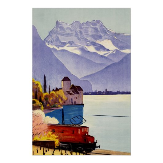 Genfer See Reise Poster (Vorderseite)