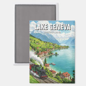 Genfer See Schweiz Reisen Magnet (Vorderseite/Rückseite)