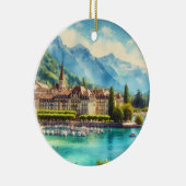 Genfer See Schweiz Weinkeller Weihnachten Keramik Ornament (Rechts)