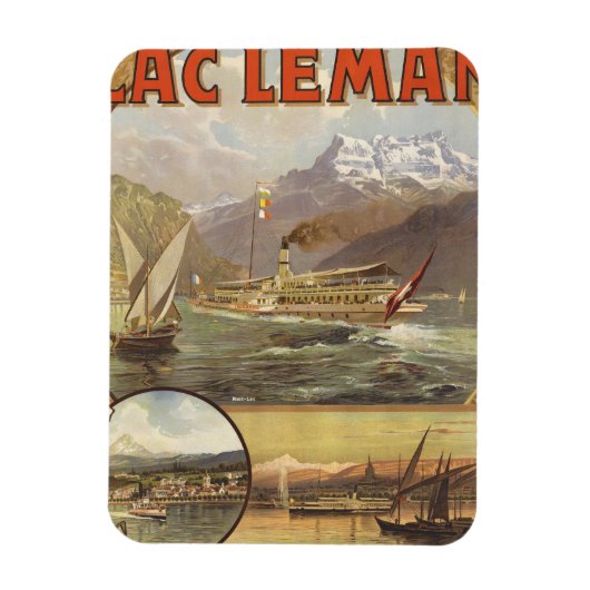 Genfer See Travel Magnet (Vertikal)