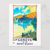 Genfer See überragt vom Mont Blanc Postkarte (Vorderseite)