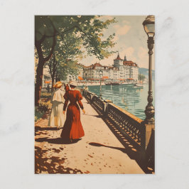 Genfer See Vintag Postkarte
