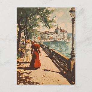 Genfer See Vintage Postkarte