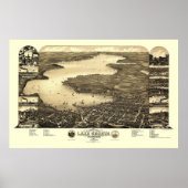 Genfer See, WI Panoramablick - 1882 Poster (Vorne)