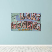 Genfer See, Wisconsin - Große Briefmarkenszenen Leinwanddruck (Insitu (Holzboden))