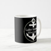 Genfer See Wisconsin Nautical Anchor Kaffeetasse (VorderseiteRechts)
