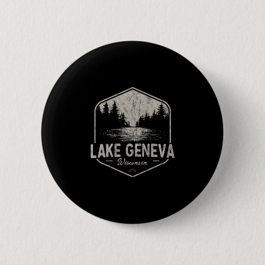 Genfer See Wisconsin Outdoor Vintage  Button (Vorderseite)