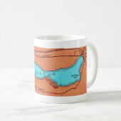 Genfer See Wisconsin Vintage Karte Kaffeetasse (VorderseiteRechts)