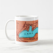 Genfer See Wisconsin Vintage Karte Kaffeetasse (Links)