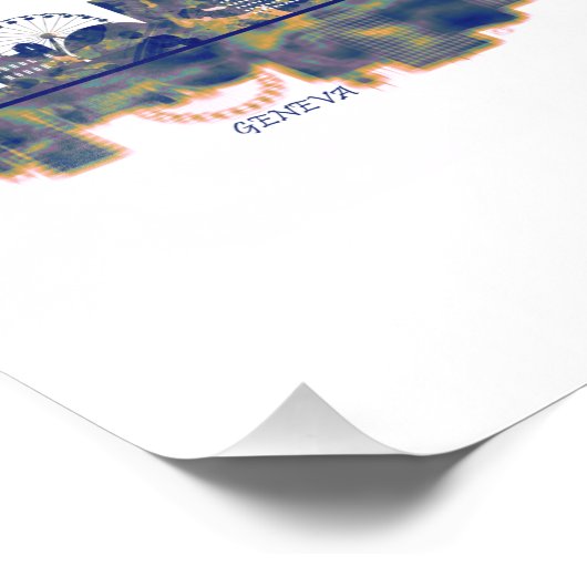 Genfer Skyline Fotodruck (Ecke)
