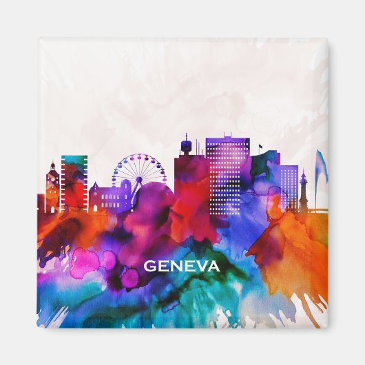Genfer Skyline Magnet (Vorne)