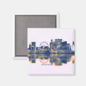 Genfer Skyline Magnet (Vorderseite/Rückseite)