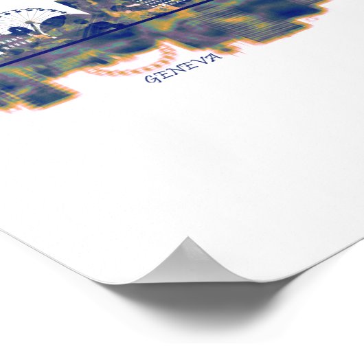 Genfer Skyline Poster (Ecke)