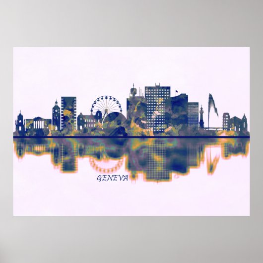 Genfer Skyline Poster (Vorne)