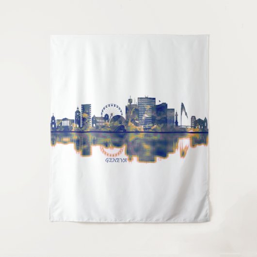Genfer Skyline Wandteppich (Vorderseite)