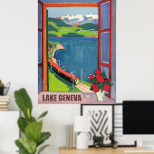 Genfersee, Bahn, Aussicht vom Fenster Poster (Heimbüro)