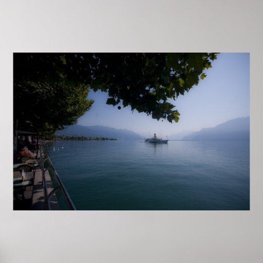Genfersee mit Paddle Steamer Poster (Vorne)