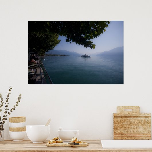 Genfersee mit Paddle Steamer Poster (Küche)