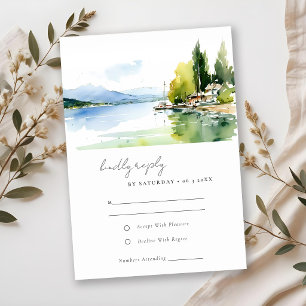 Genfersee Schweiz Landschaft Scape Hochzeit RSVP Karte