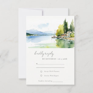 Genfersee Schweiz Landschaft Scape Hochzeit RSVP Karte