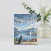 Genfersee Schweiz Postkarte (Stehend Vorderseite)