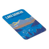 Genfersee Schweiz Reisen Vintag Magnet (Rechte Seite)