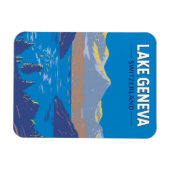 Genfersee Schweiz Reisen Vintag Magnet (Horizontal)