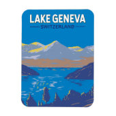 Genfersee Schweiz Reisen Vintag Magnet (Vertikal)