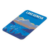 Genfersee Schweiz Reisen Vintag Magnet (Linke Seite)