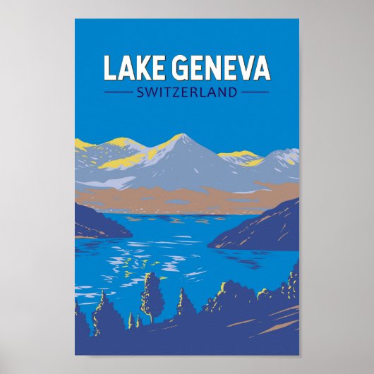Genfersee Schweiz Reisen Vintag Poster (Vorne)