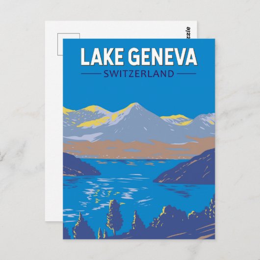Genfersee Schweiz Reisen Vintag Postkarte (Vorne/Hinten)