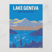 Genfersee Schweiz Reisen Vintag Postkarte (Vorderseite)
