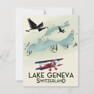 Genfersee Schweiz Reiseplakat