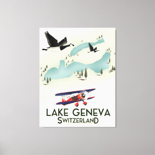 Genfersee Schweiz Reiseplakat Leinwanddruck