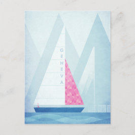 Genfersee Vintage Reisen Poster - Art Postkarte