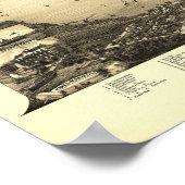 Genfersee WI 1882 Antique Panoramablick Karte Poster (Ecke)