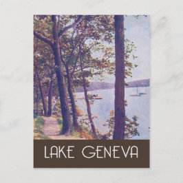 Genfersee, Wisconsin, Vintage-Art Postkarte