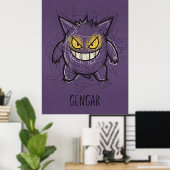 Gengar Chaotic Scribble Art - Gritty Ghost Shadow  Poster (Heimbüro)