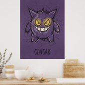 Gengar Chaotic Scribble Art - Gritty Ghost Shadow  Poster (Küche)