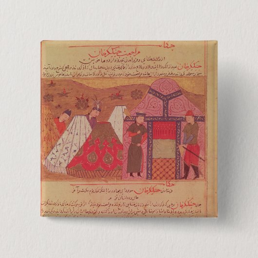 Genghis Khan außerhalb seines Zeltes Button (Vorderseite)