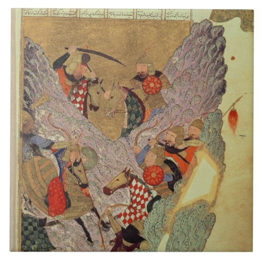 Genghis Khan (c.1162-1227) die Chinesen herein Fliese (Vorderseite)