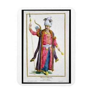 Genghis Khan (c.1162-1227) von "Receuil des Estam Magnet