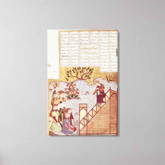 Genghis Khan spricht über eine Gemeinde Leinwanddruck (Vorderseite)