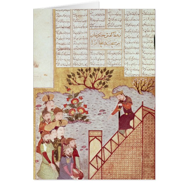 Genghis Khan, welche zu einer Versammlung spricht (Vorne)