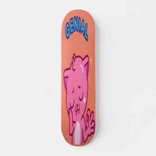 Genial - Niedlich rosa Katze Skateboard