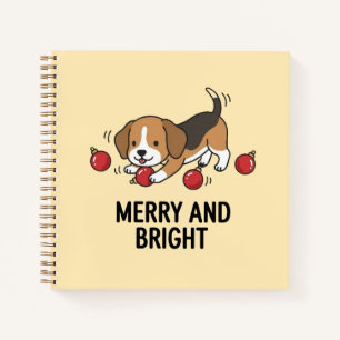 Geniale Beagle-Weihnachtslichter Festive Skizzenbu Notizblock
