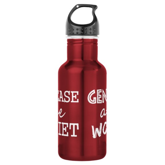 Genie am Arbeitsplatz Edelstahlflasche (Vorderseite)