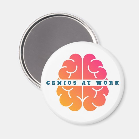 Genie am Werk Magnet (Vorderseite/Rückseite)