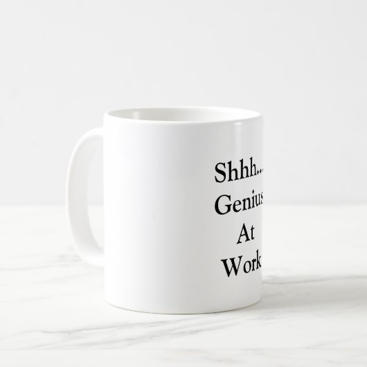 Genie an Arbeit Tasse (Vorderseite Links)