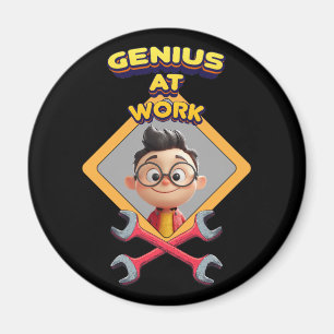 Genie arbeiten lustige Computeranimation für die R Magnet